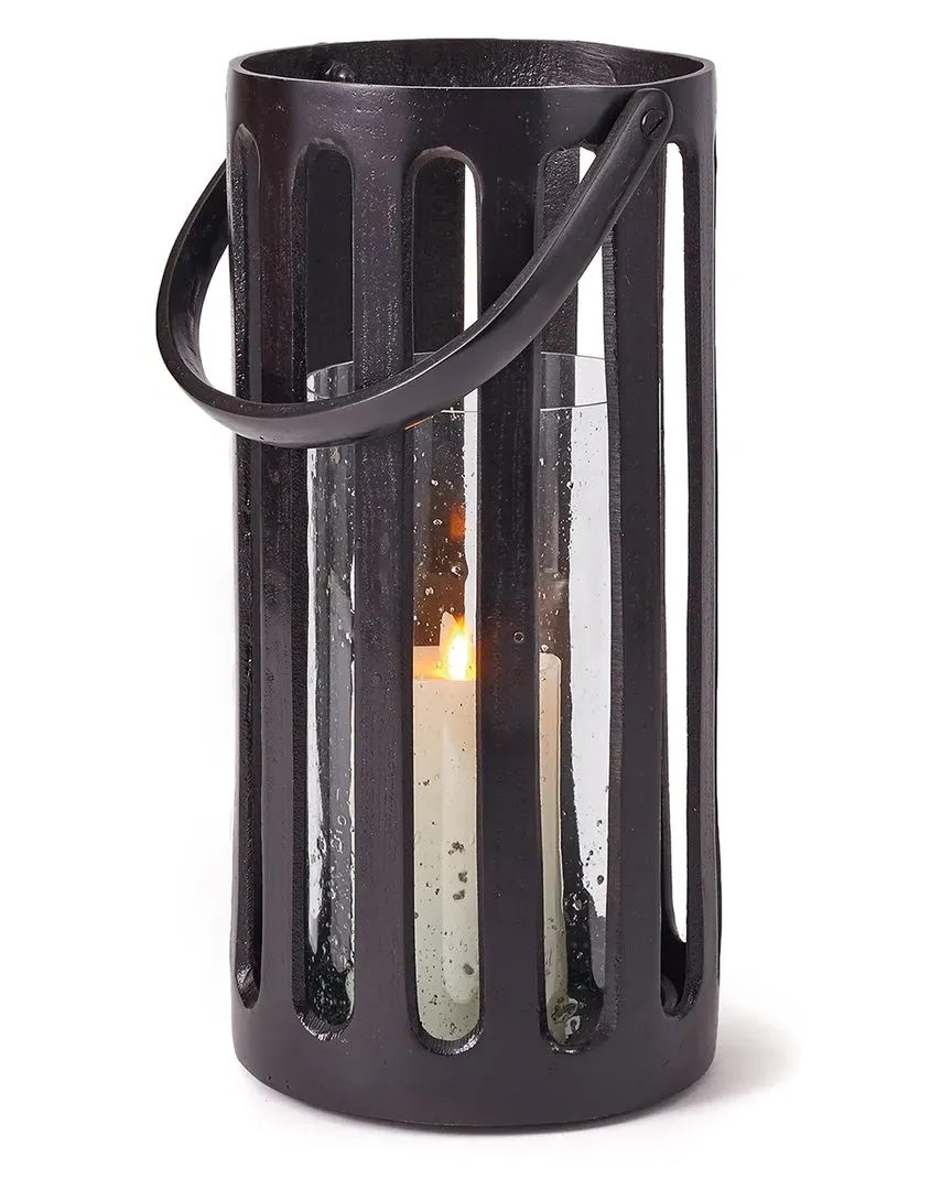 Huxley Short Hurricane Lantern - Black, Aluminum image