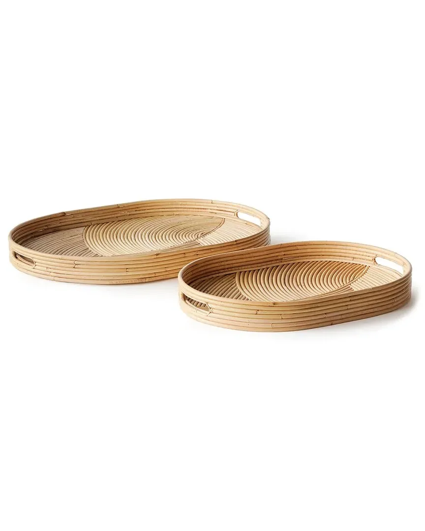Jelani Set of 2 Oval Trays - Natural, Cane image