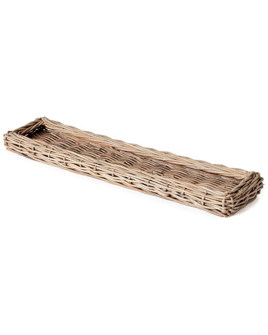 Jules Rectangular Tray - Grey, Rattan image
