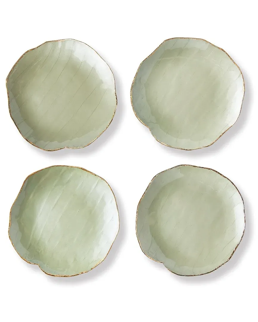 Kammie Set of 4 Petite Decorative Trays - Green, Iron image