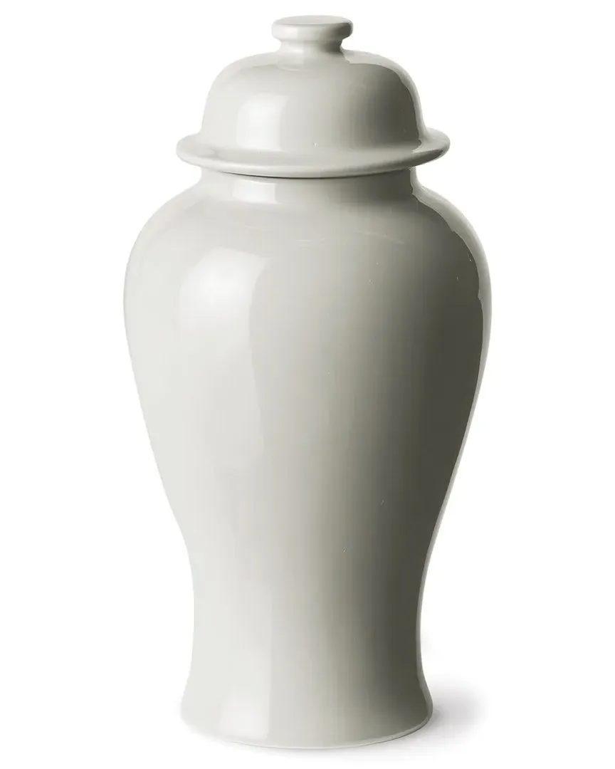 Koa Large Lidded Ginger Jar - White, Ceramic