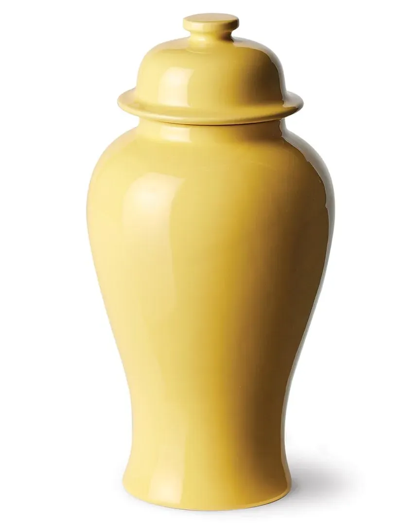 Koa Large Lidded Ginger Jar - Yellow, Ceramic