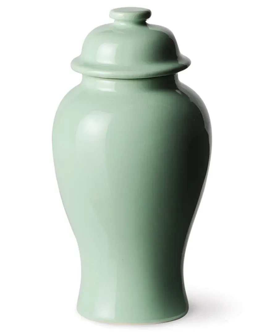 Koa Small Lidded Ginger Jar - Green, Ceramic