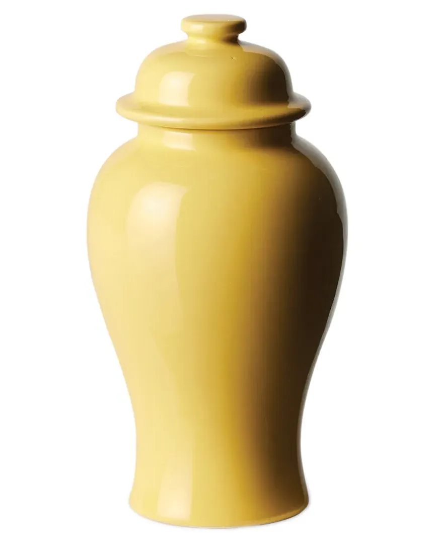 Koa Small Lidded Ginger Jar - Yellow, Ceramic