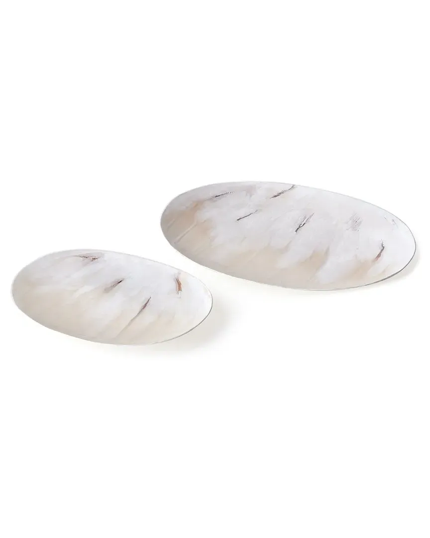Kona Set of 2 Decorative Plates - Cream, Iron