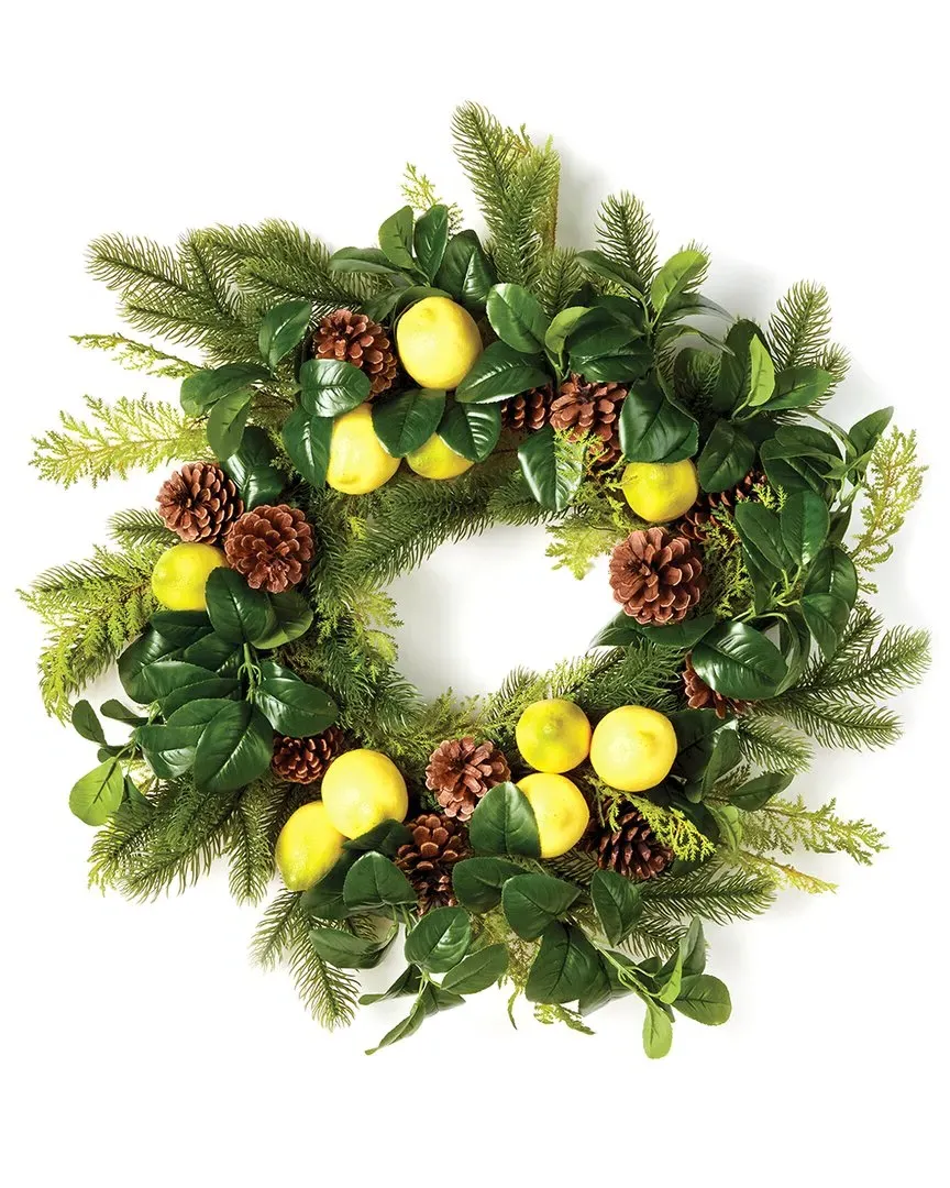 Lemon & Mixed Botanicals Wreath - Natural image
