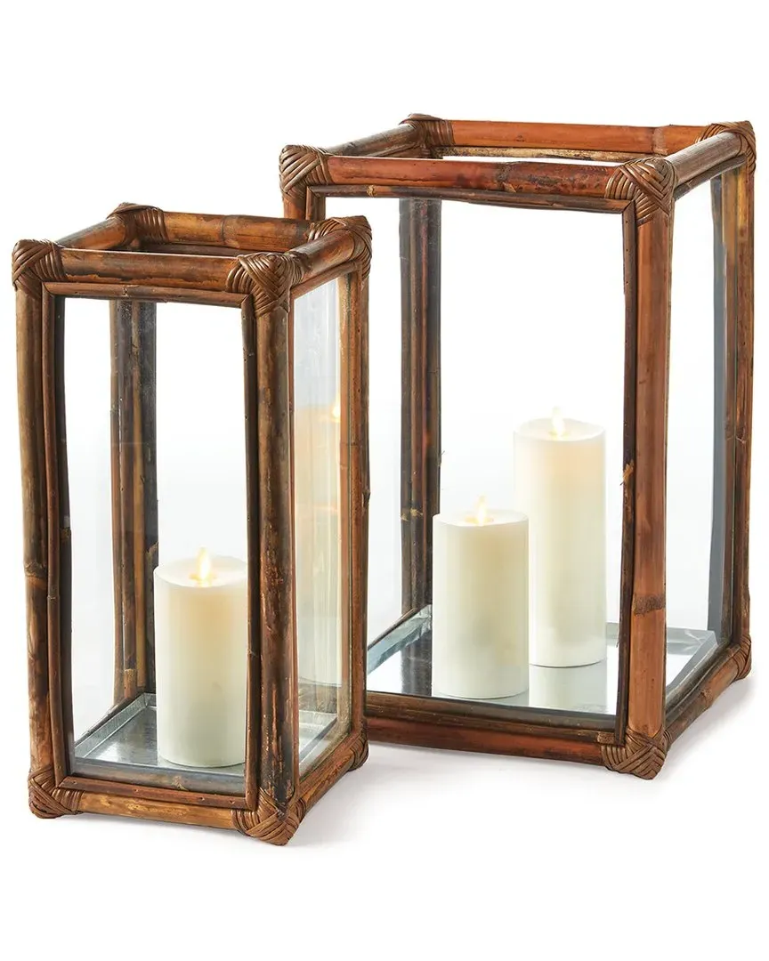 Lewis Set of 2 Hurricanes - Brown, Rattan image