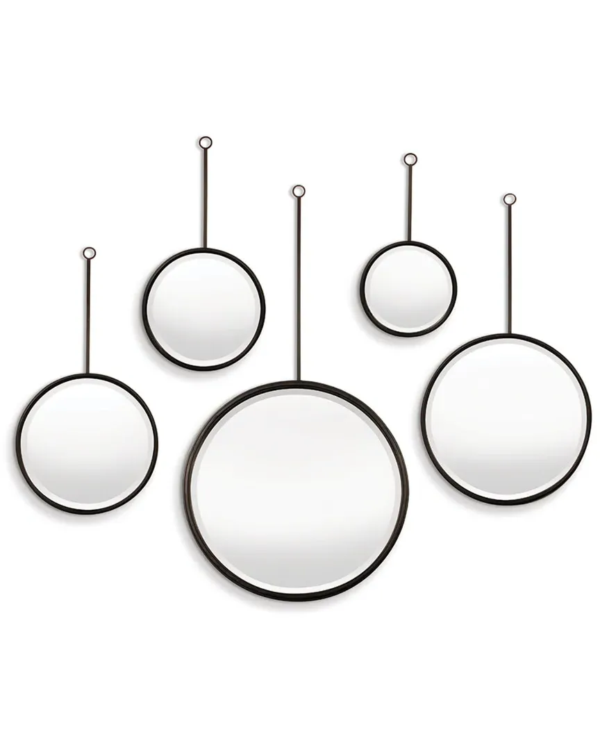 Maison Noir Set of 5 Pendulum Mirrors - Distressed Black image