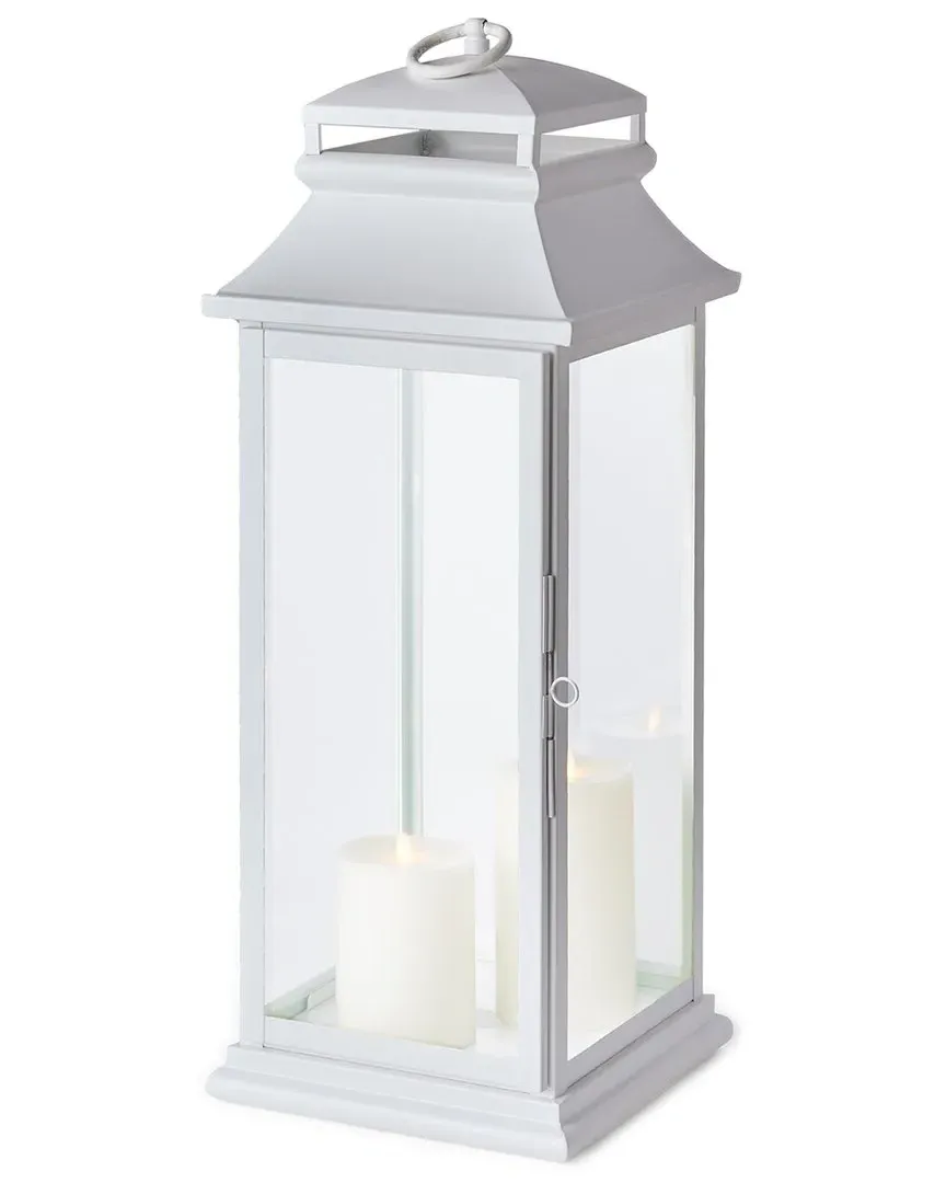 Matilda Large Outdoor Lantern - White, Stainless Steel image