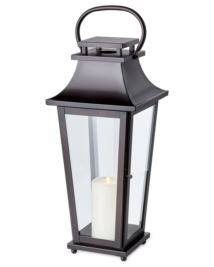 Maurice Medium Outdoor Lantern - Black, Stainless Steel image