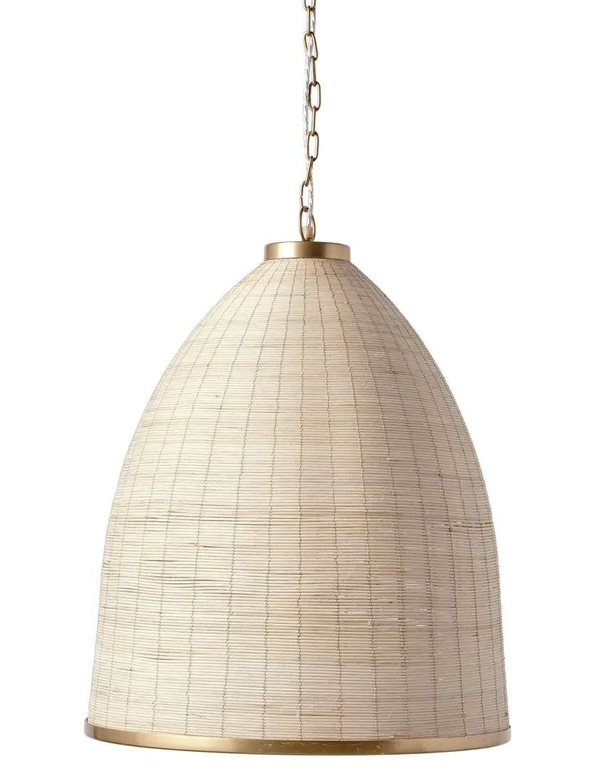 Maye Bell Pendant Light - White, Rattan