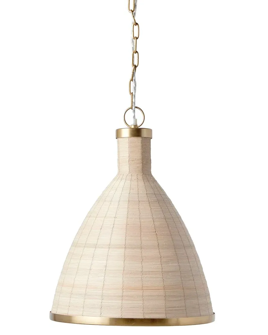 Maye Petite Bell Pendant Light - White, Rattan image