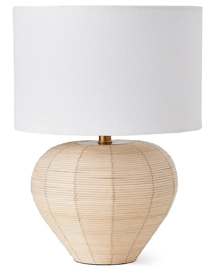 Maye Tapered Mini Lamp - White, Rattan