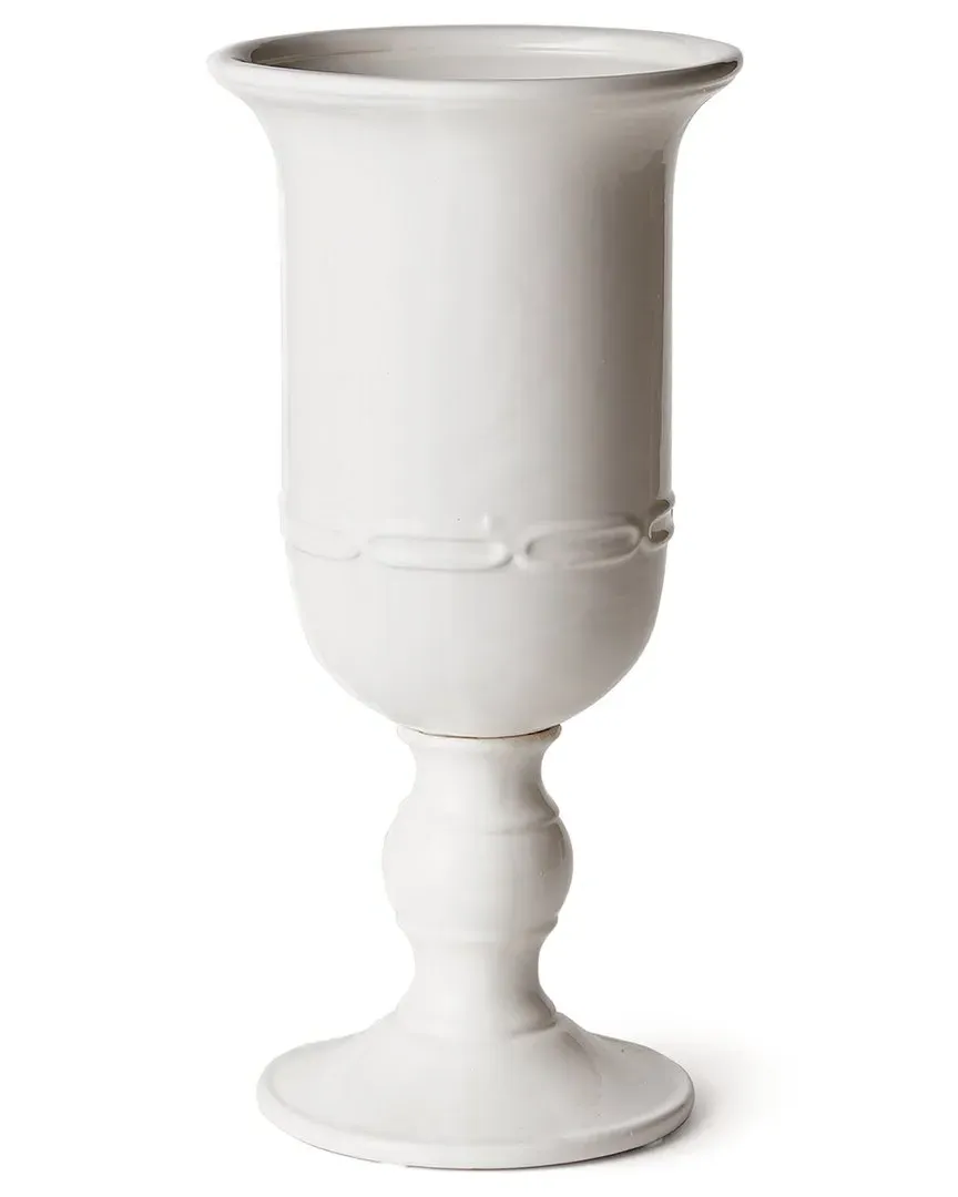 Mirabelle Petite Pedestal Urn - White, Clay image