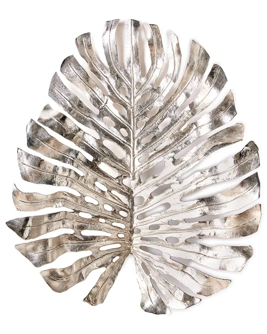 Monstera Wall Art - Silver, Aluminum