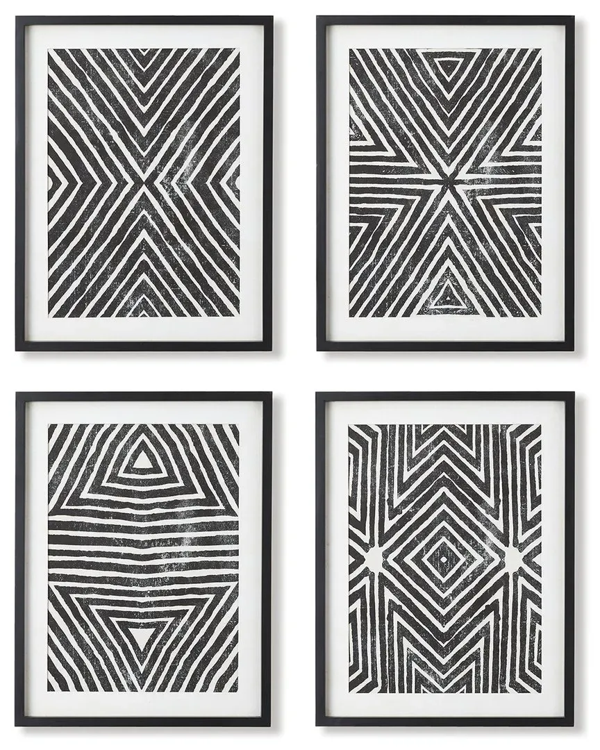 Napa Home & Garden Geometric Prints Set with Mat - Fir Wood