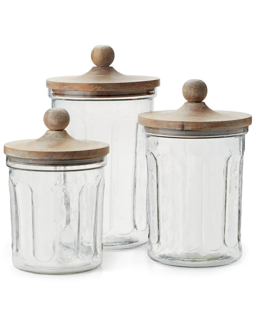 Olive Hill Set of 3 Canisters - Natural, Glass