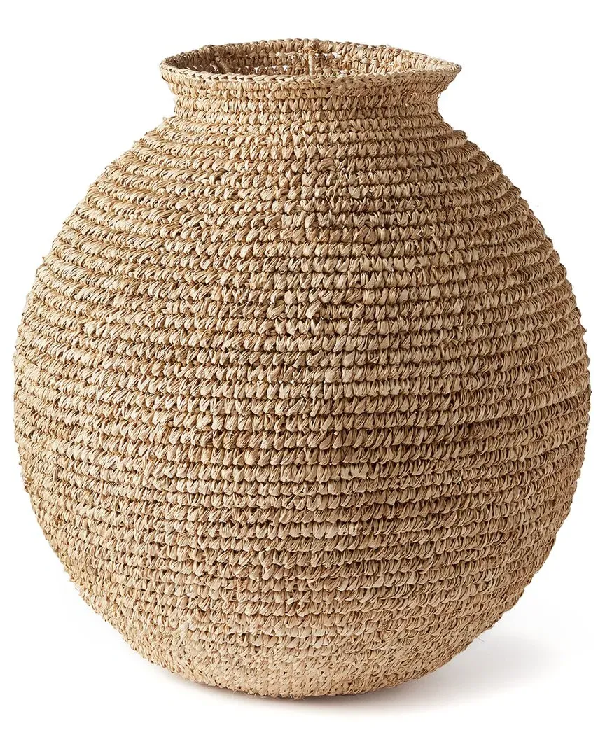 Remi Large Woven Vase - Natural, Corn Husk