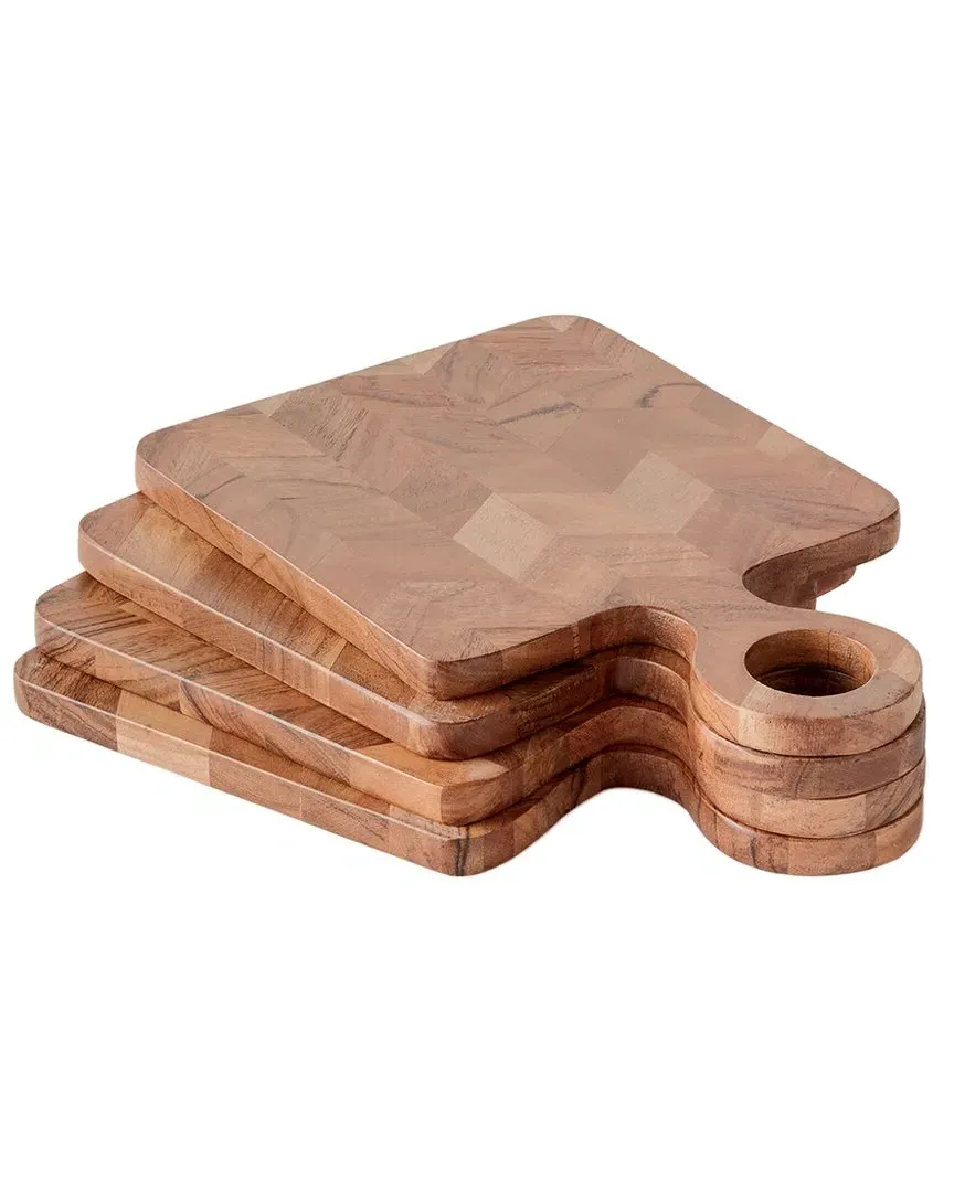 Renata Mini Serving Boards Set of 4 - Brown, Acacia Wood image