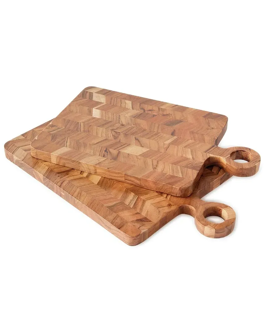 Renata Set of 2 Serving Boards - Brown, Acacia Wood image
