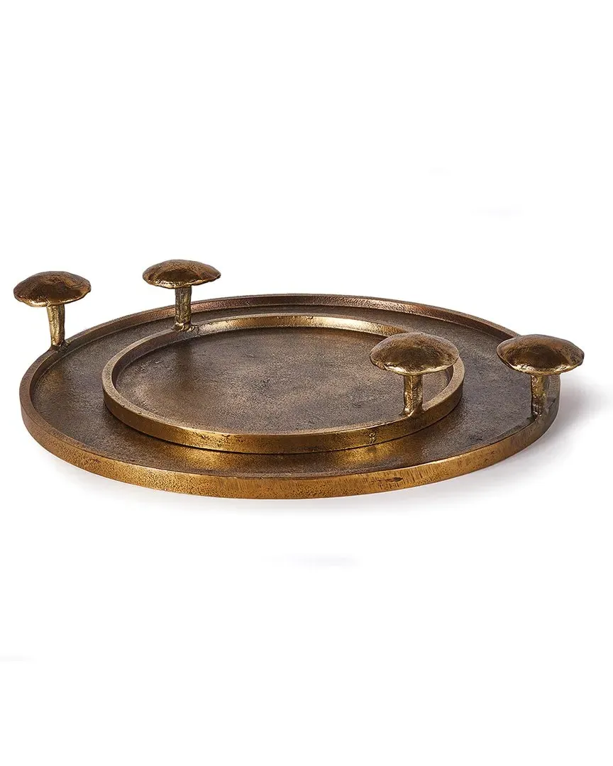 Rhys Set of 2 Decorative Trays - Gold, Aluminum
