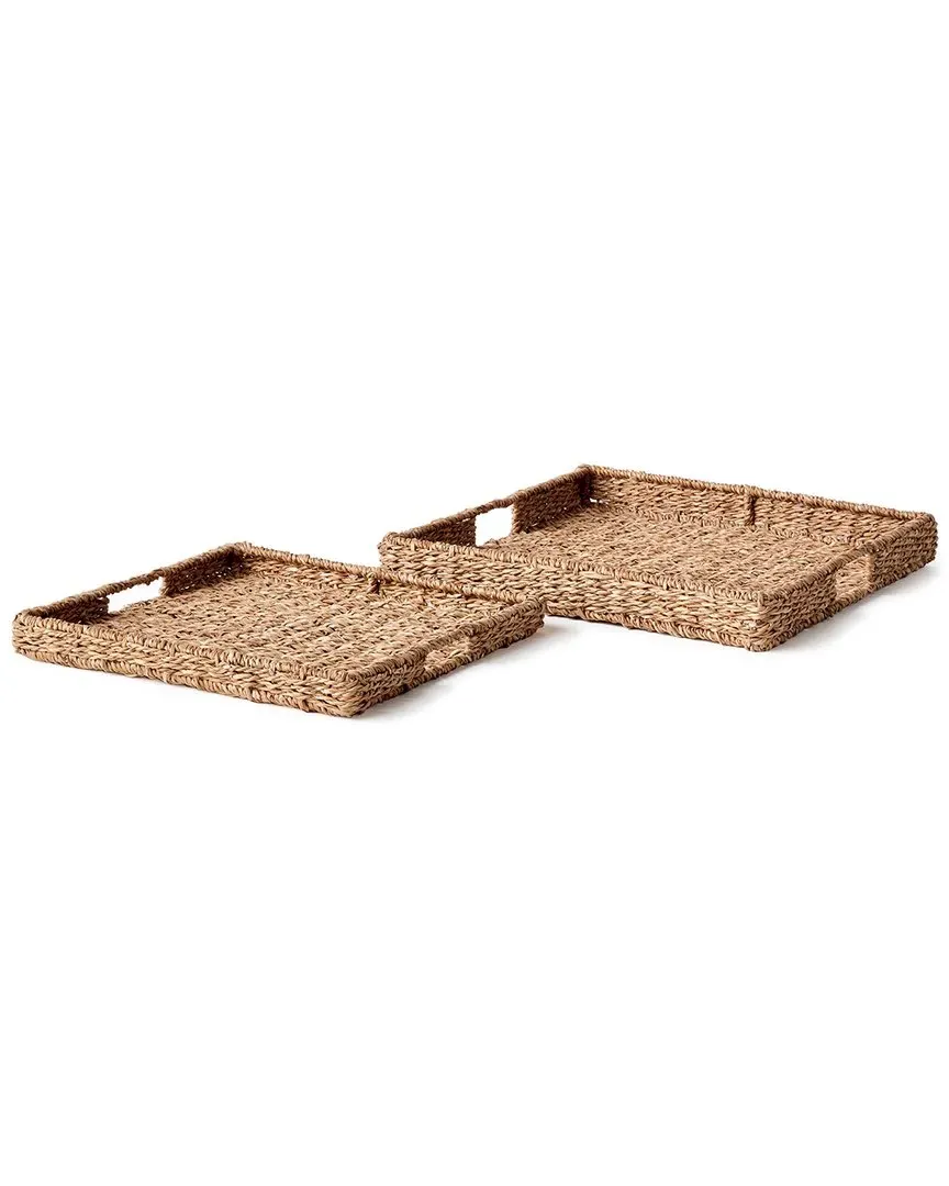 Set of 2 Rectangular Trays - Natural, Seagrass image