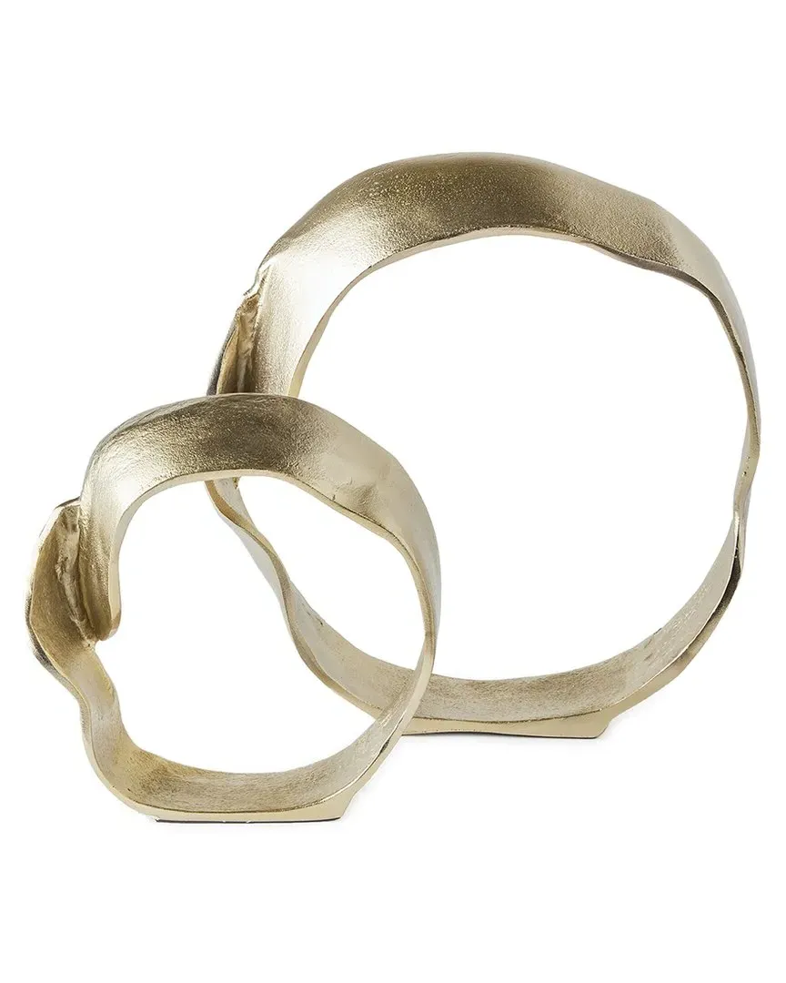 Set of 2 Rowan Sculptures - Gold, Aluminum