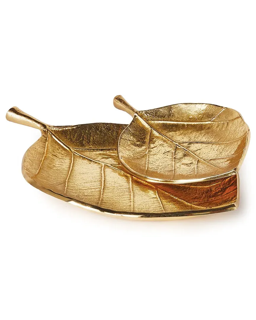 Set of 2 Rue Leaf Trays - Gold, Aluminum image