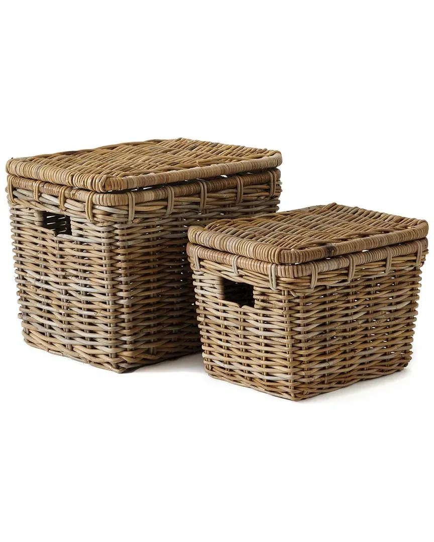 Set of 2 Ruthie Storage Trunks - Natural, Rattan image