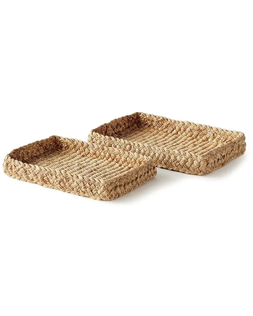 Set of 2 Square Abaca Trays - Natural image