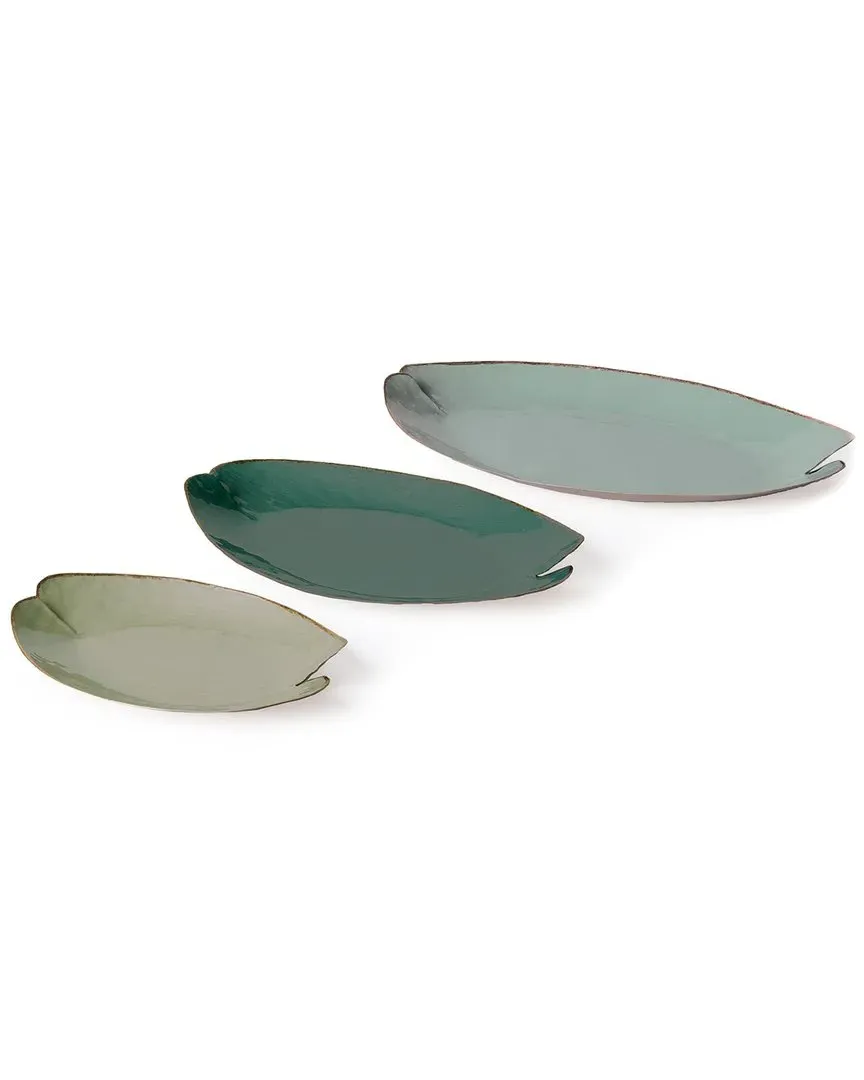Set of 3 Camden Decorative Trays - Green, Iron image