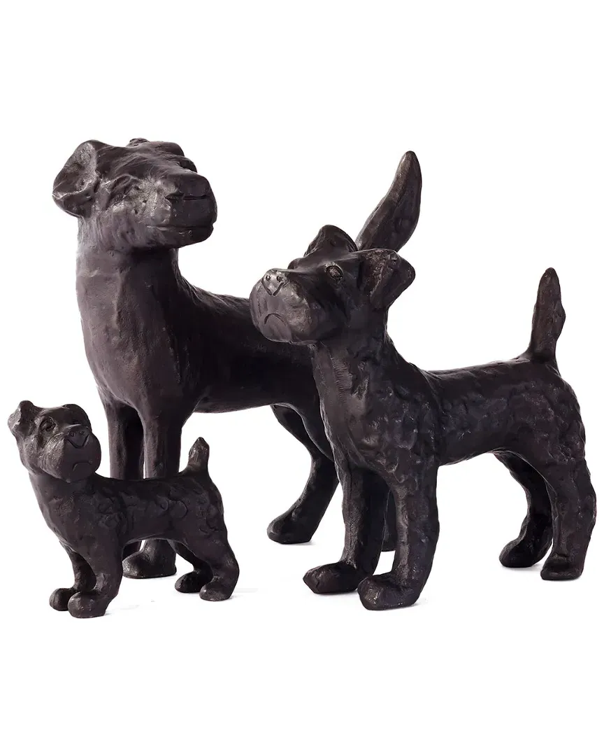 Set of 3 Dog Figurines - Black, Aluminum image