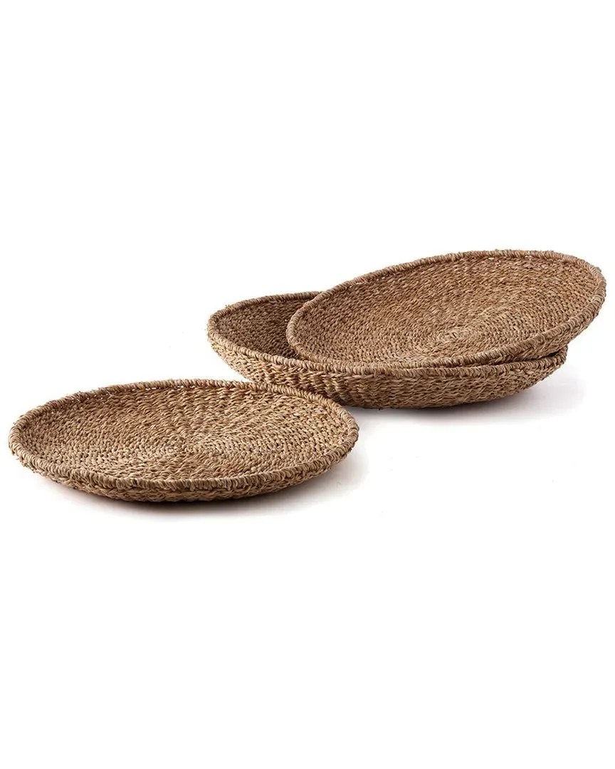 Set of 3 Round Trays - Natural, Seagrass image