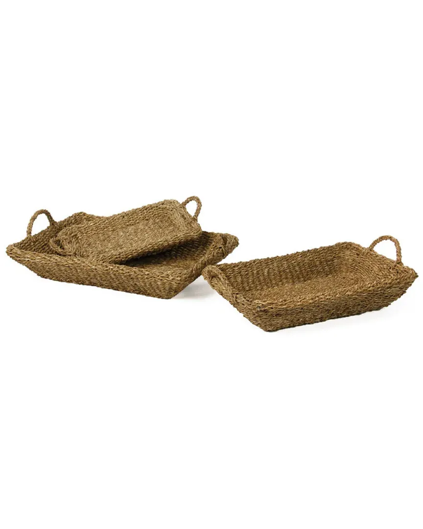 Set of 3 Seagrass Trays - Natural image