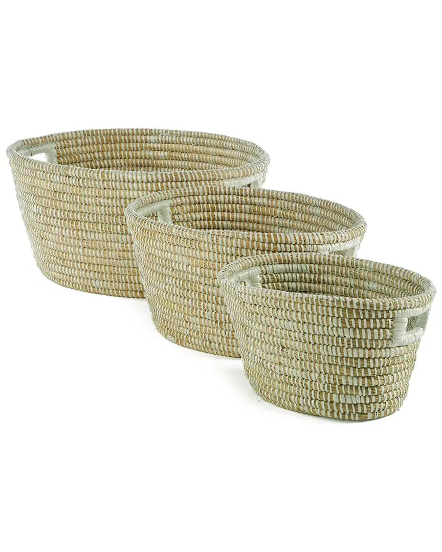 Set of 3 Storage Baskets - White, Rivergrass image