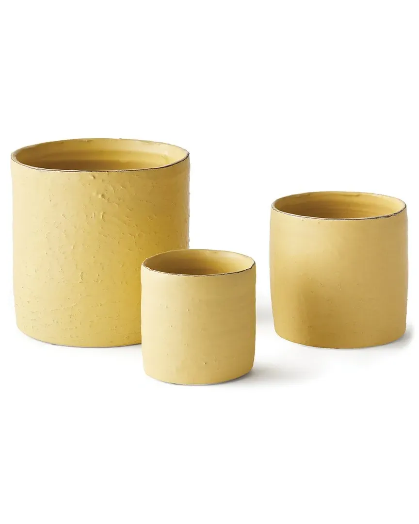 Set of 3 Studio Cachepots - Yellow, Terracotta image