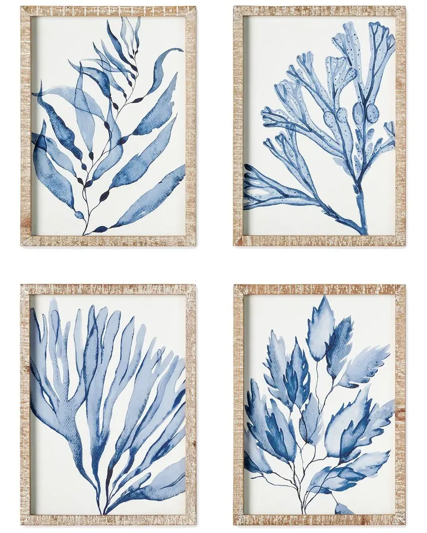 Set of 4 Marine Prints - Fir Wood