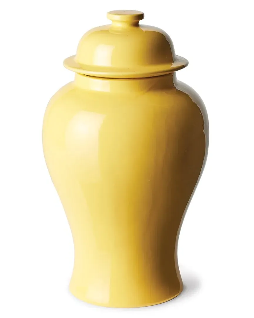 Small Koa Lidded Ginger Jar - Yellow, Ceramic image