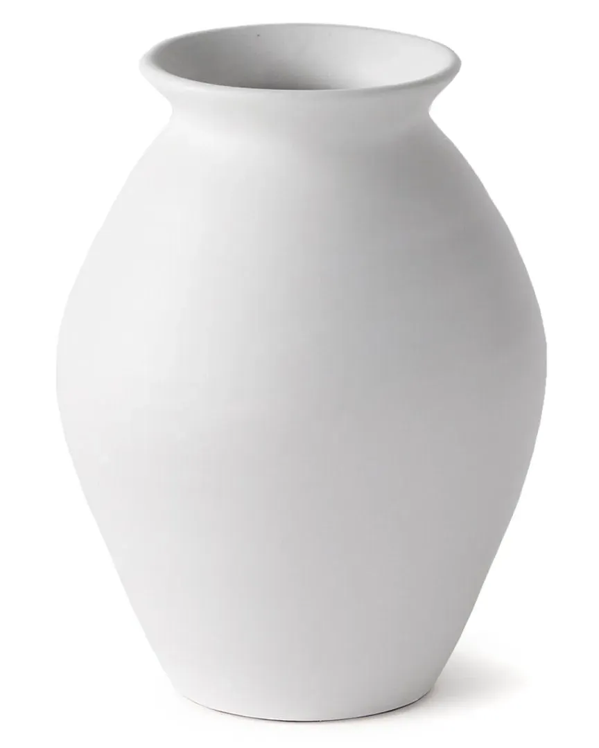 Small Mirela Vase - White, Terracotta