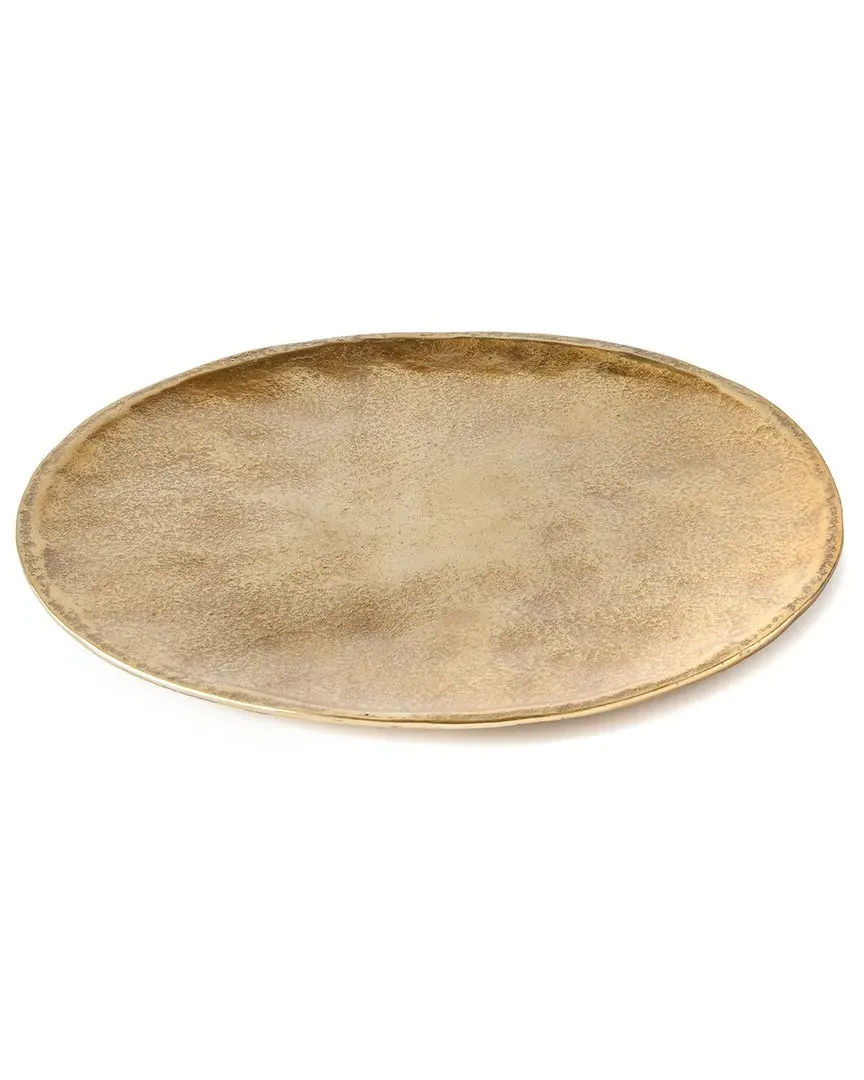 Veda Round Decorative Tray - Gold, Aluminum image