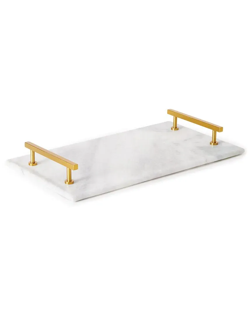 Vienna Serving Tray - White Marble, Gold image