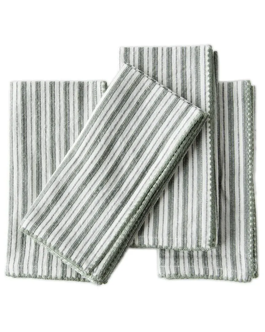 Vinnia Set of 4 Napkins - Green, Cotton
