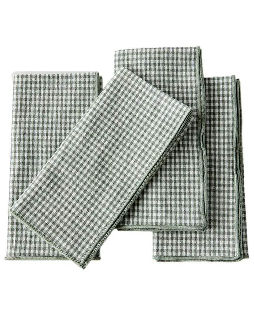 Viola Set of 4 Napkins - Green, Cotton