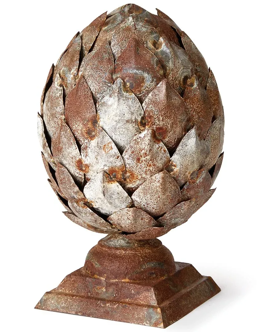 Weathered Metal Artichoke Finial - Silver, Iron image