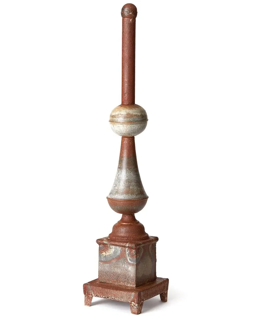 Weathered Metal Ornate Finial - Silver, Iron image