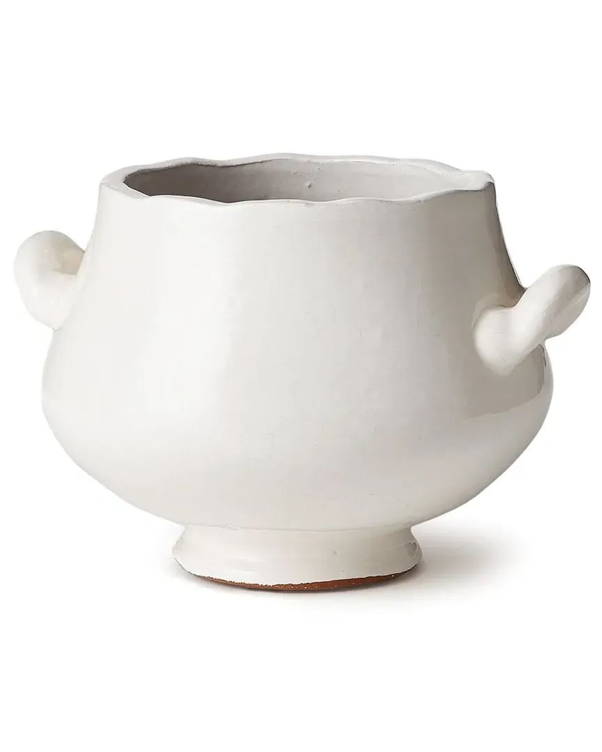 Wellon Small Footed Cachepot - White, Ceramic image