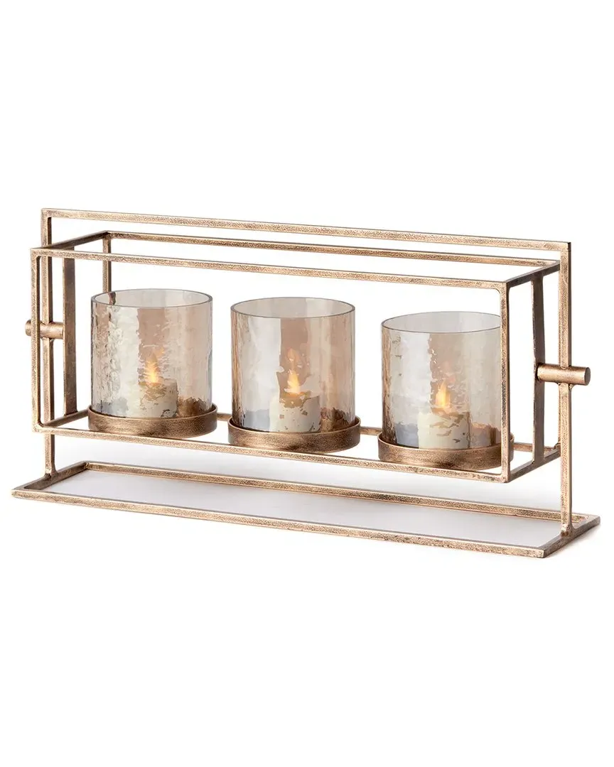 Wesley 3-Candle Hurricane - Gold image