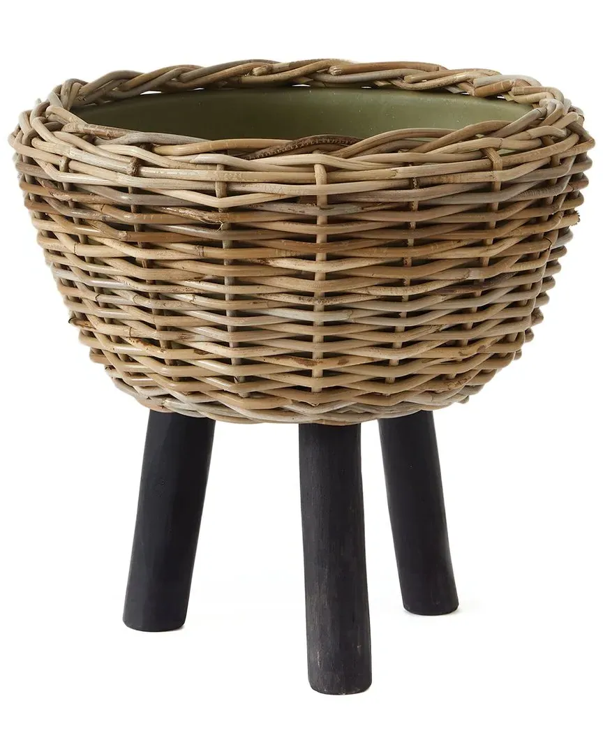 Woven Rattan Dry Basket Planter - Natural, Rattan image