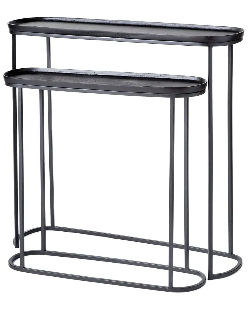 Ziva Set of 2 Console Tables - Black, Iron image