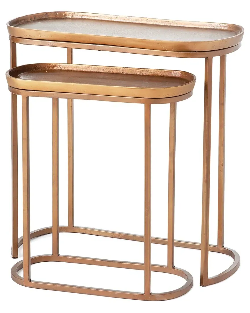 Ziva Set of 2 End Tables - Brass, Iron